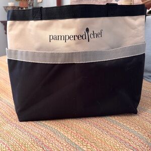 Heavy Duty Pampered Chef Extra Large Tote Bag 17"x14”x9” Lined Carryall dividers